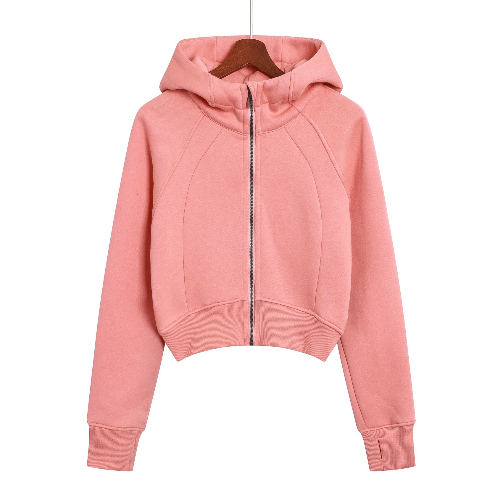 Pink Hooded【Short Full zipper 】