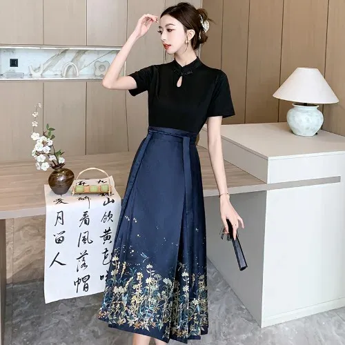 Top and long skirt