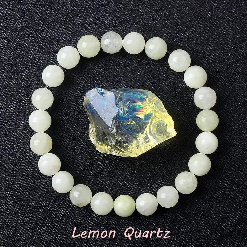 Perles de 6 mm 21cm-8,3 pouces 27 Quartz au citron