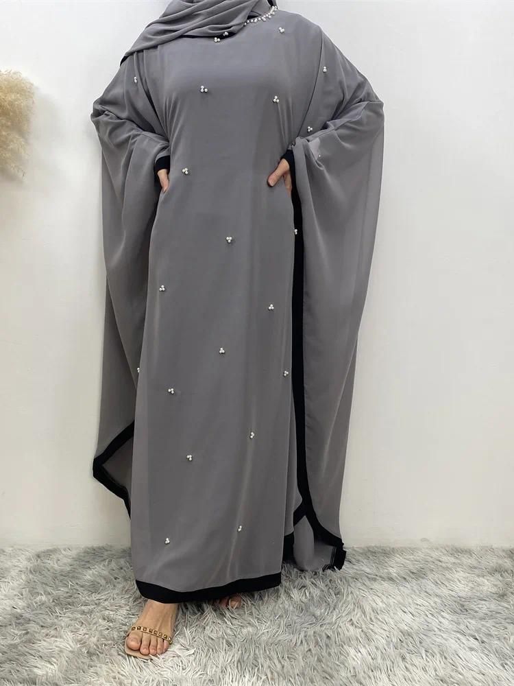 XXL Gray Chiffon Abaya