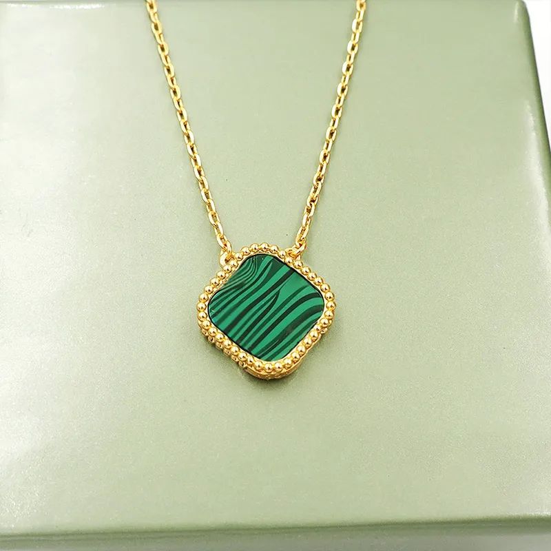 gold green necklace