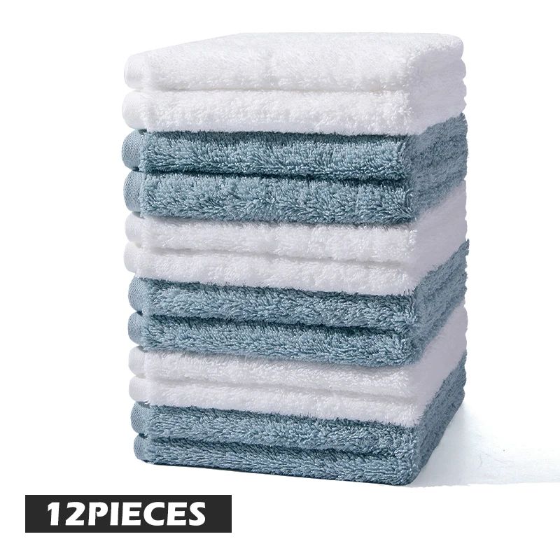 Färg: White-Bluesize: 12 Washcloth Set