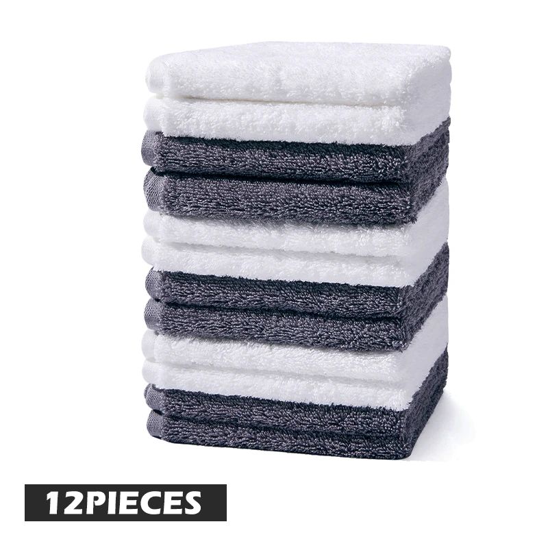 Färg: White-Graysize: 12 Washcloth Set