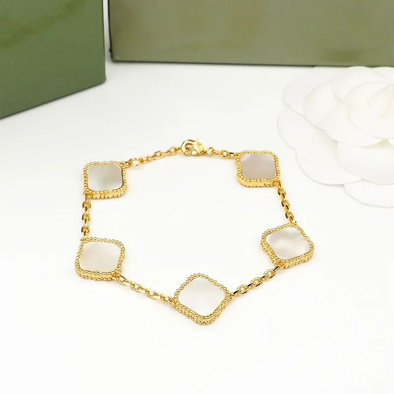 gold white bracelet