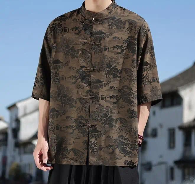 Khaki Chinese Shirts