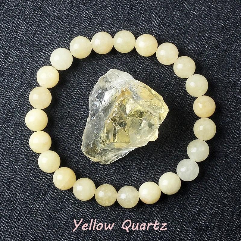 Perles de 8 mm 21cm-8,3 pouces 17 Quartz jaune