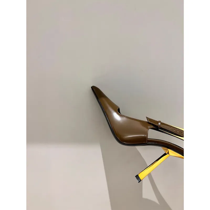 Brown  golden heel