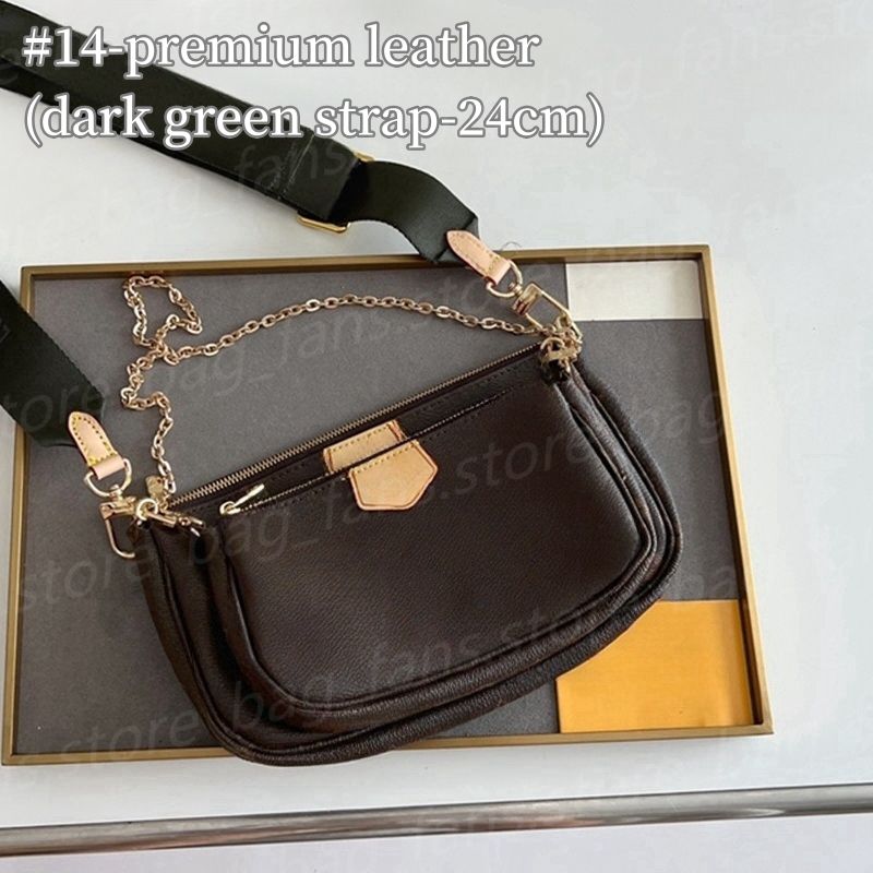 #14-premium leather (dark green strap)