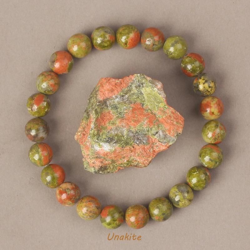 6 mm kralen 17 cm-6.69inch 2 unakite