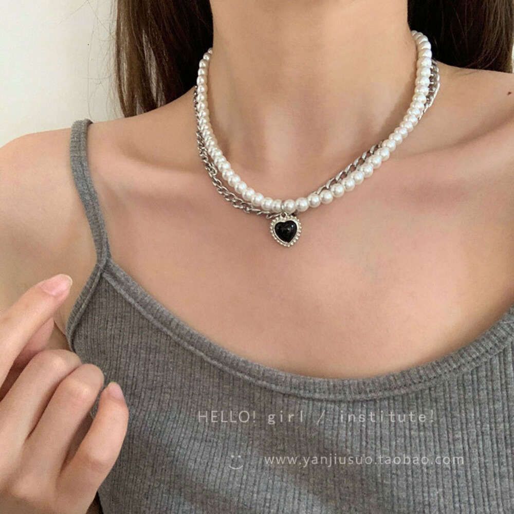 Collier d'amour de perle de mosaïque argenté