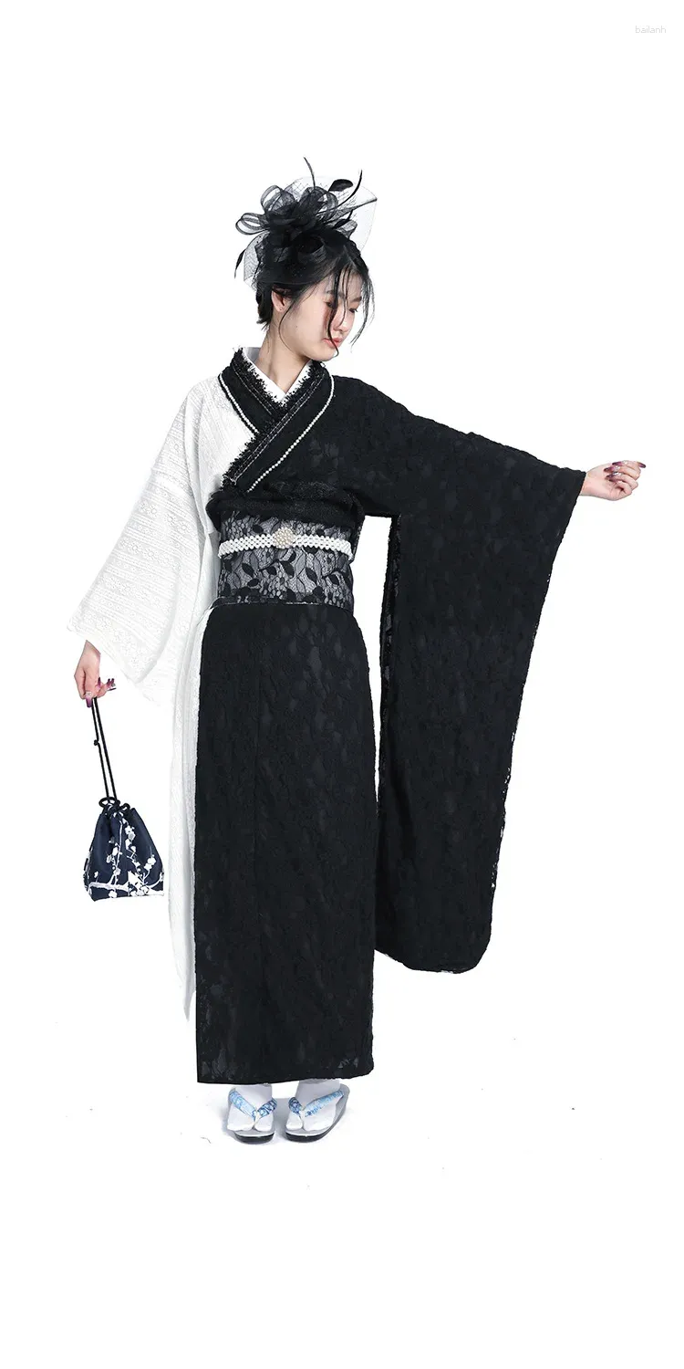 Black single kimono