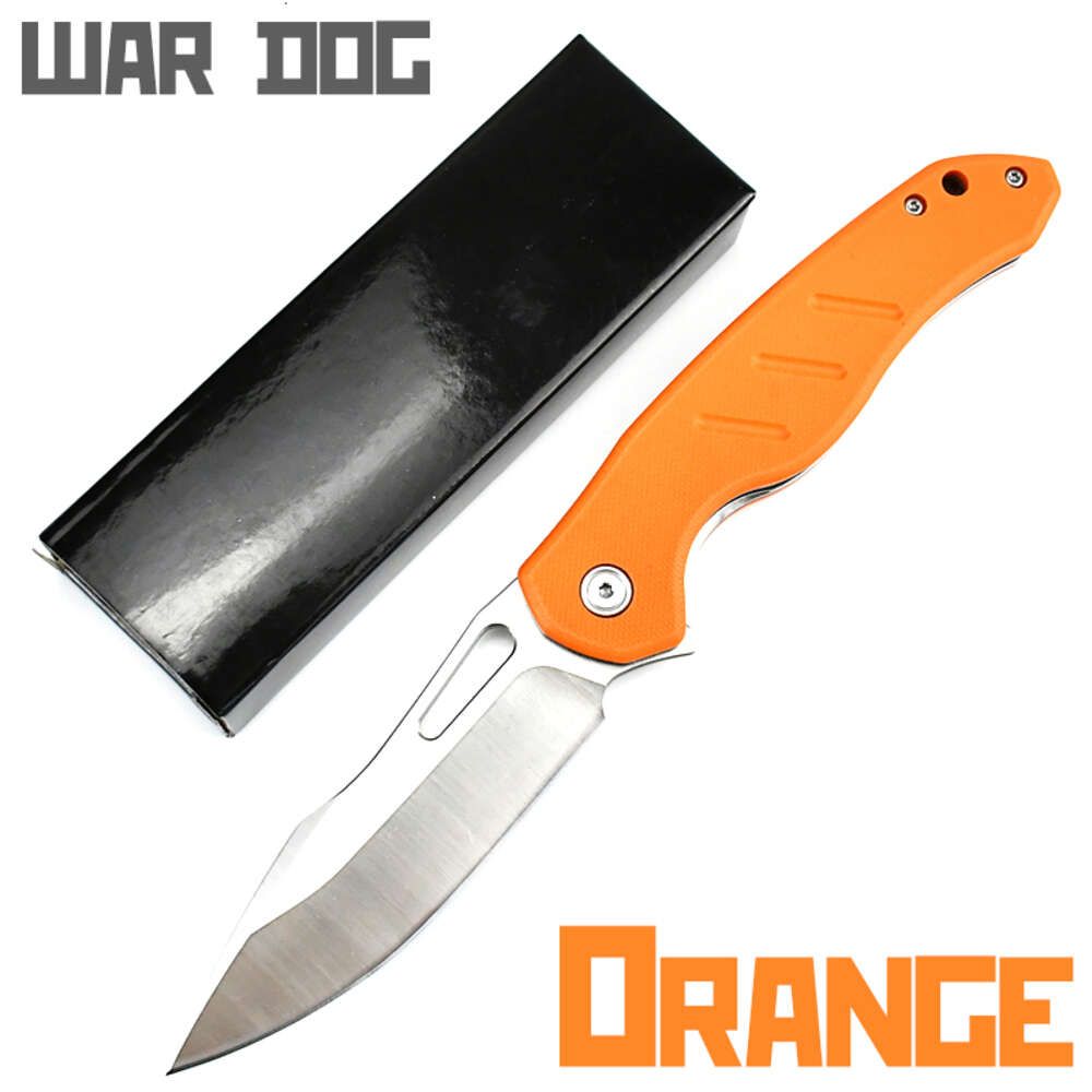 Perro de 90 mm de guerra-cuchillo de bolsillo naranja