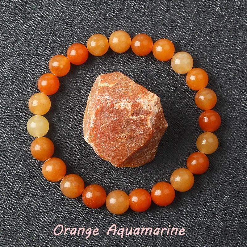 Perles de 8 mm 21 cm-8,3 pouces 19 Orange