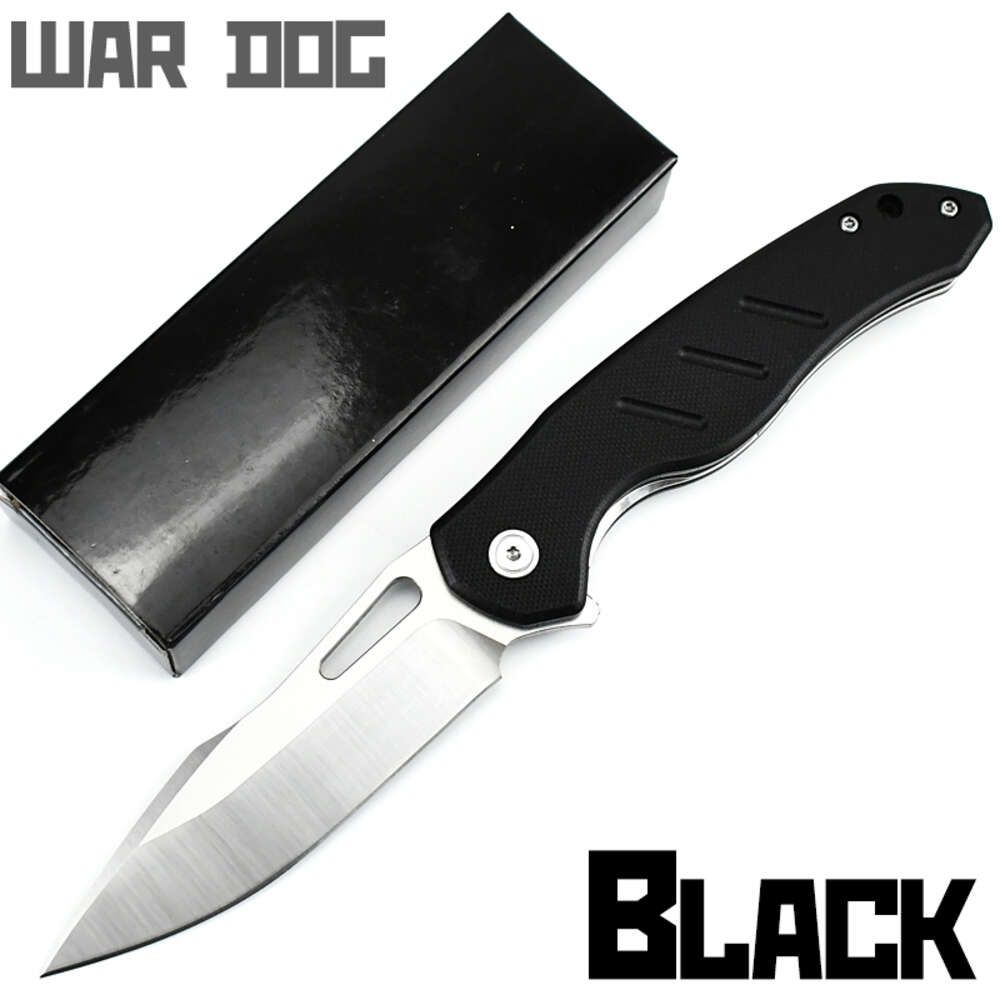 Perro de 90 mm de guerra-cuchillo de bolsillo negro