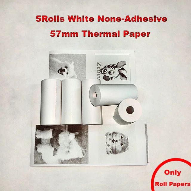 5 Rolls Weißpapier