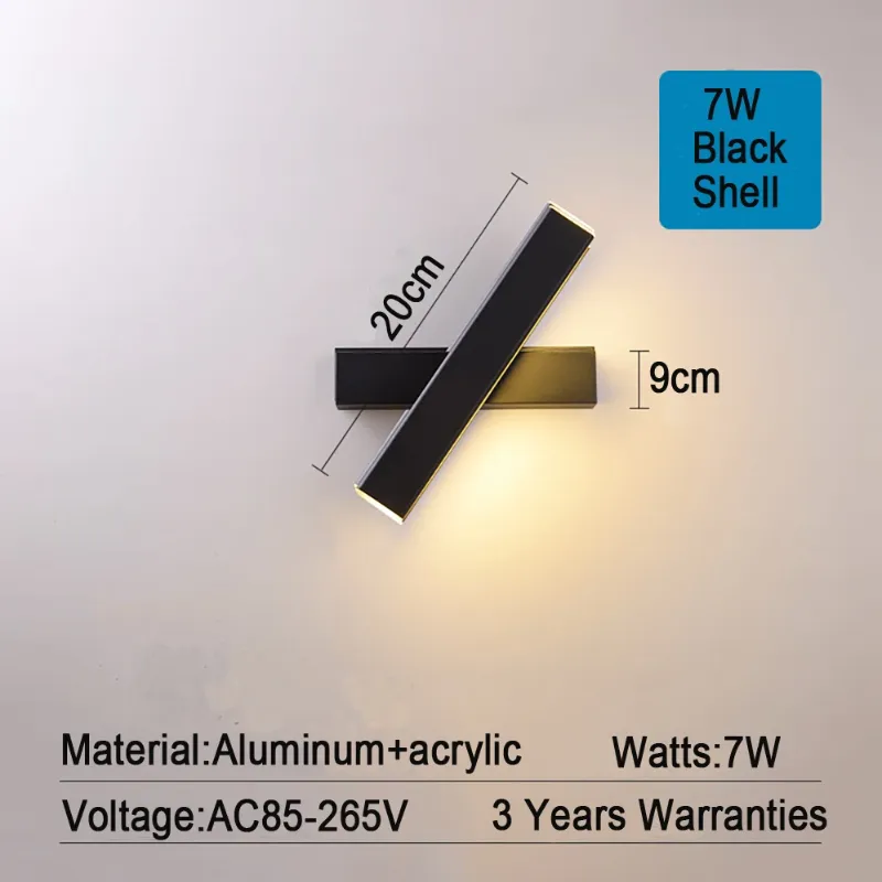 Varm vit (2700-3500k) 7W svart skal