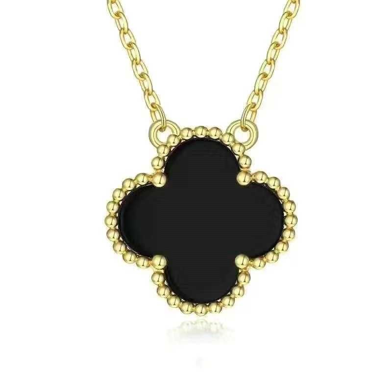 Medium - Goud Zwart Agaat Ketting-v G