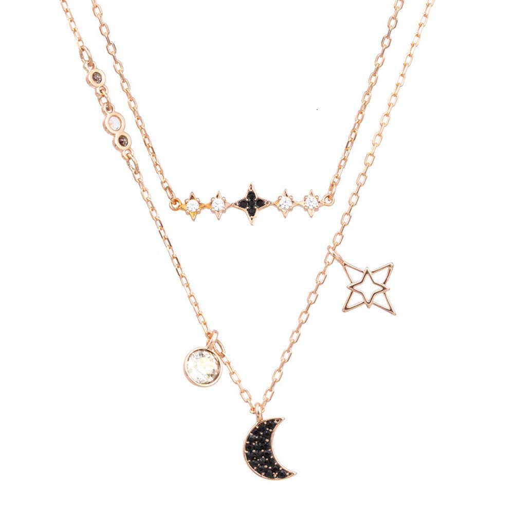 Double Star Moon Necklace