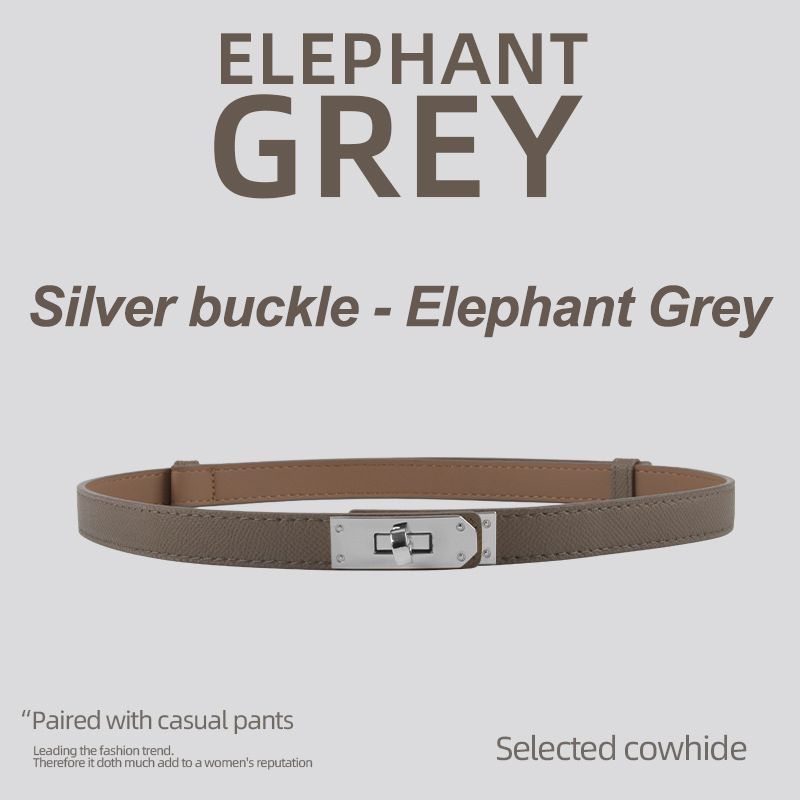 Silver buckle - Elephant Grey