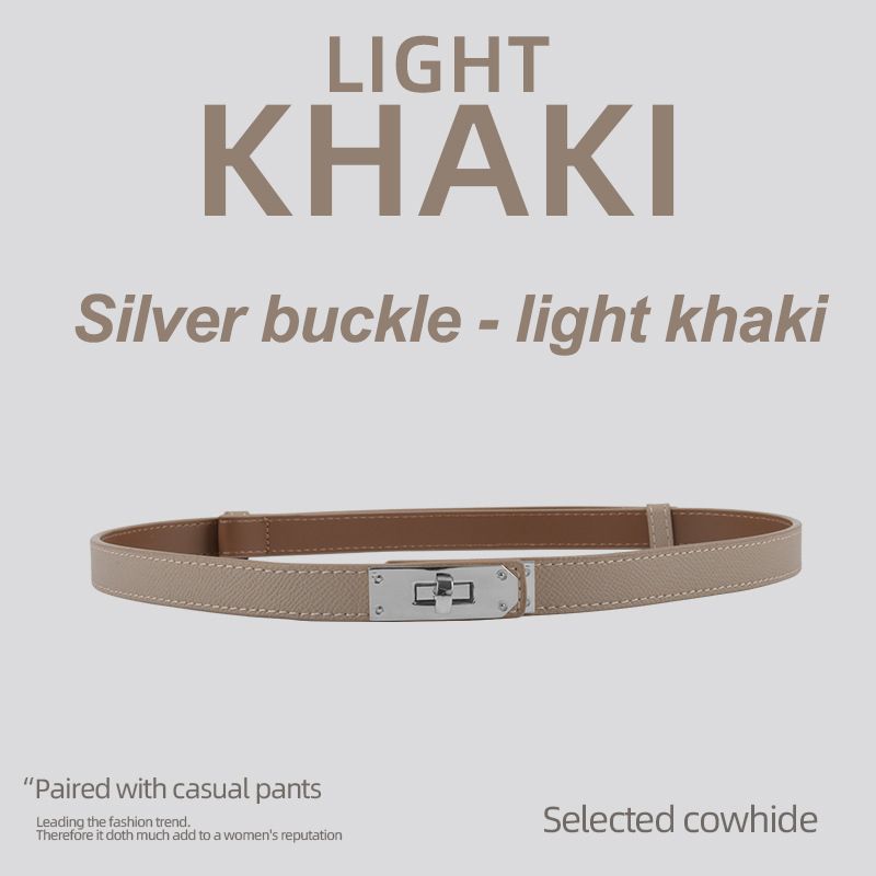 Silver buckle - light khaki