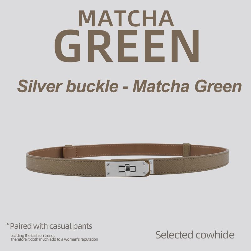 Silver buckle - Matcha Green