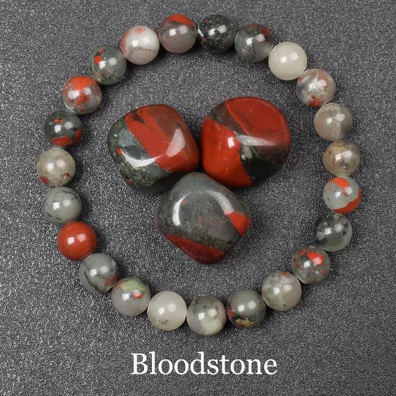 8 mm kralen 21 cm-8.3inch 26 Bloodstone