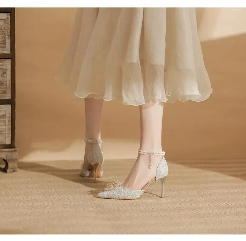 Silver 8cm heel