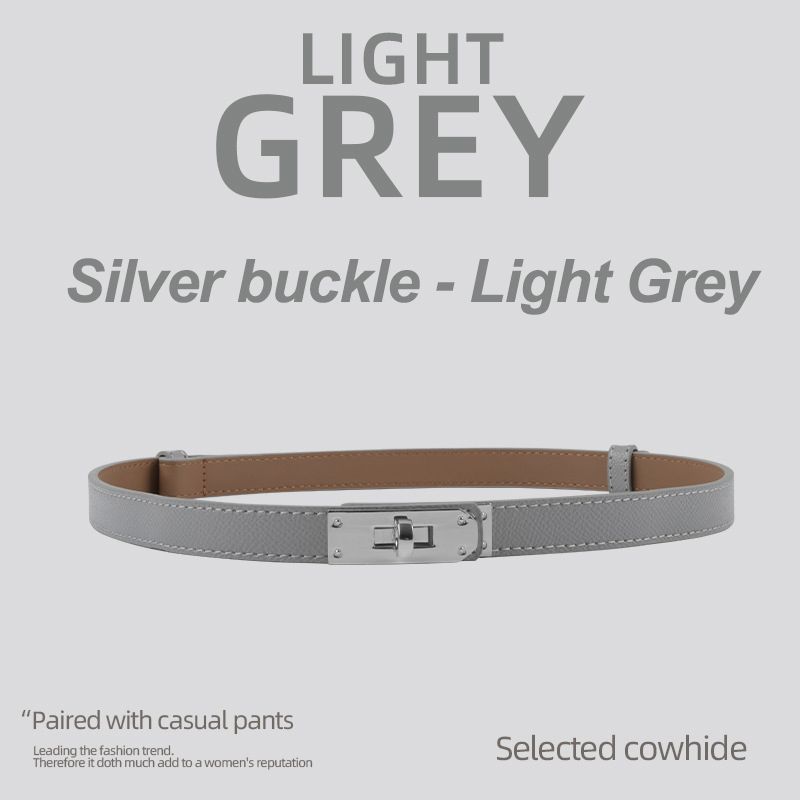 Silver buckle - Light Grey