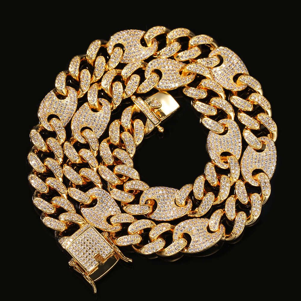 Gold-CZ Diamond Mariner Chain-18ches