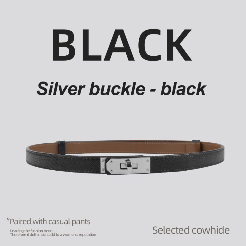 Silver buckle - black