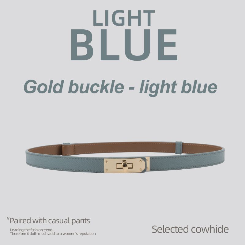 Gold buckle - light blue
