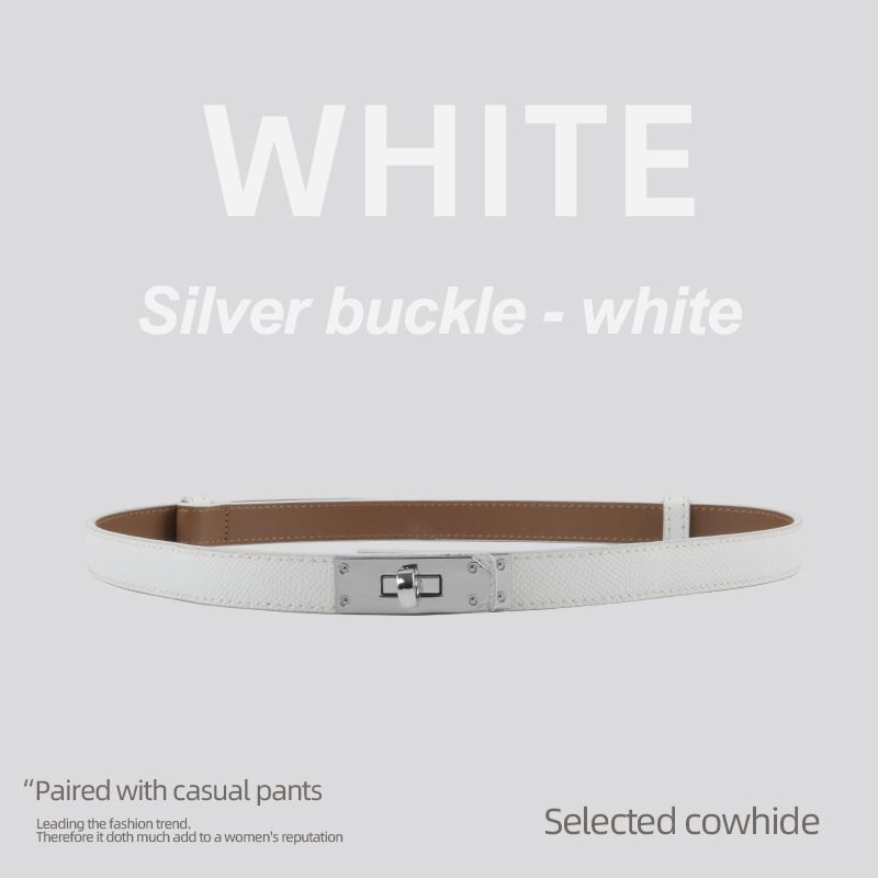 Silver buckle - white