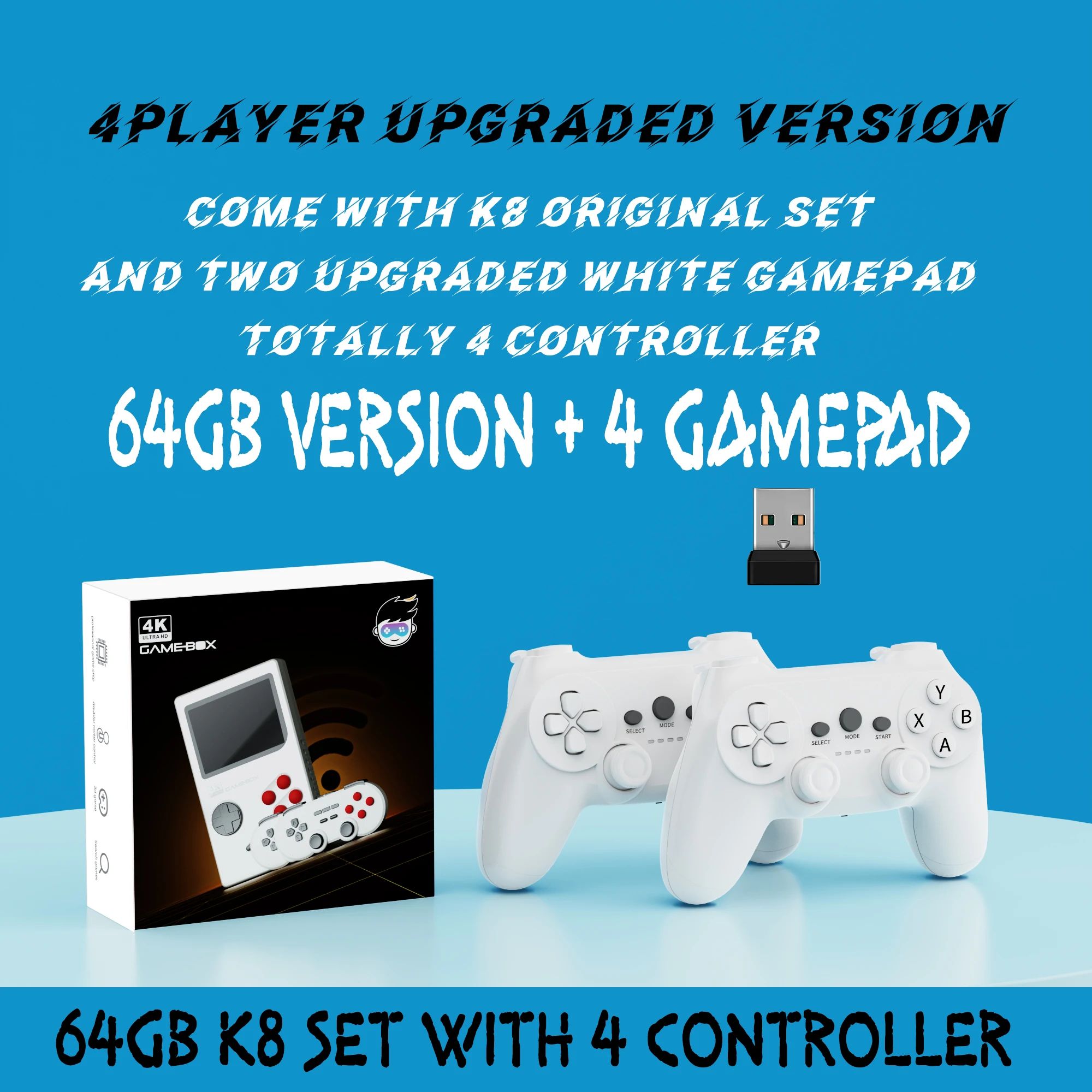 Kleur: 64 GB met 4 gamepad