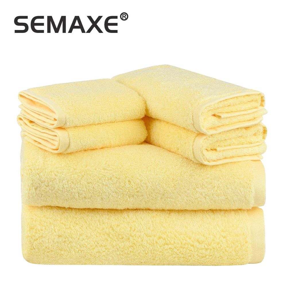 Couleur: YellowSize: 6 serviettes ensemble
