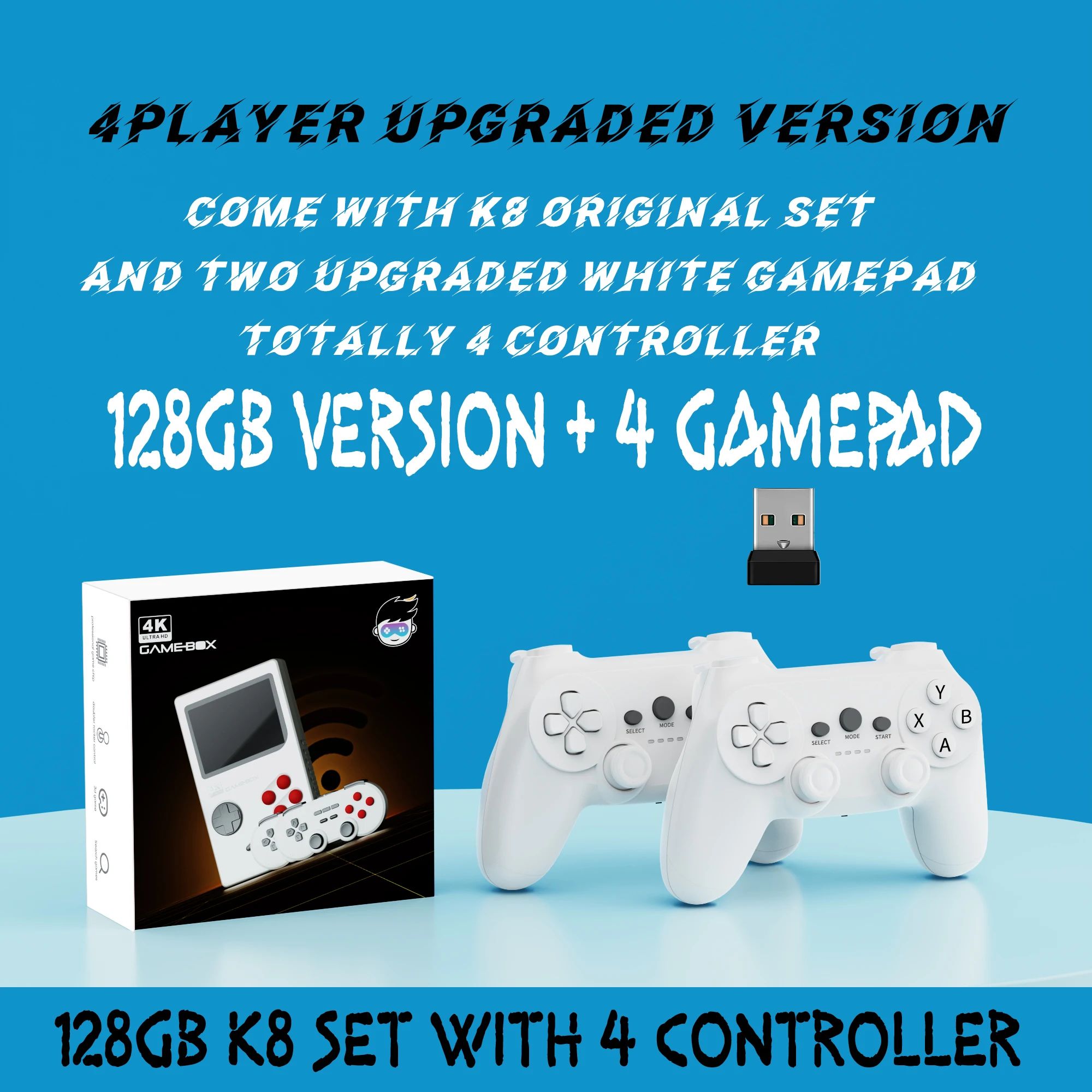 Kleur: 128 GB met 4 gamepad