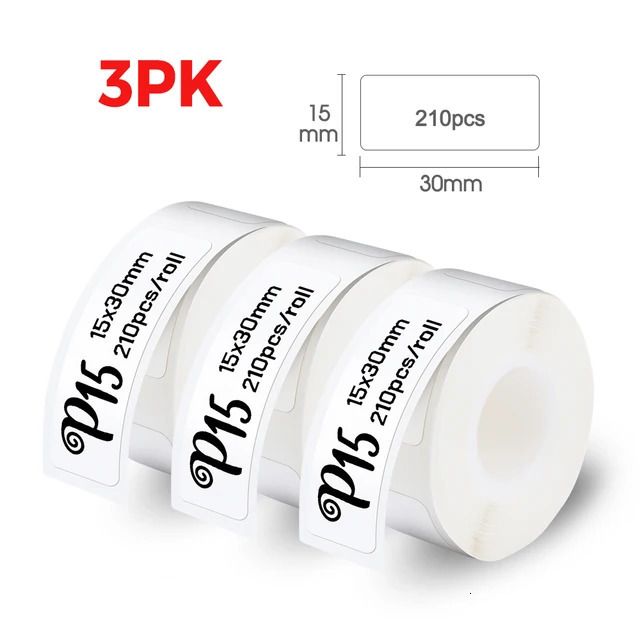 3pk 15x30mm wit