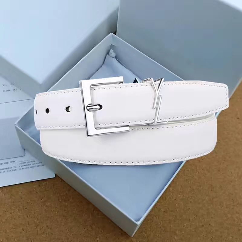 6 Silver Buckle+white Belt