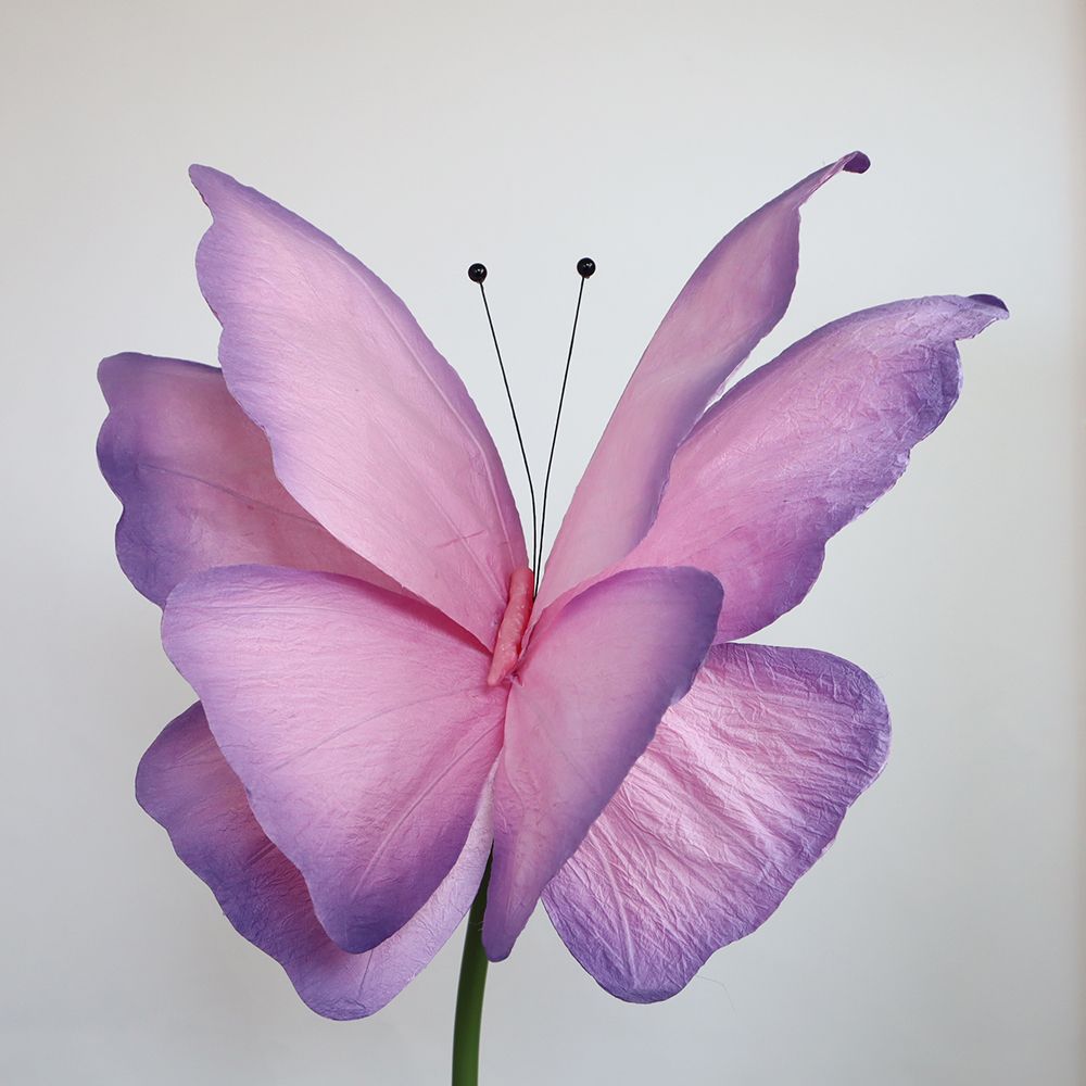розовая бумажная бабочка 60 см