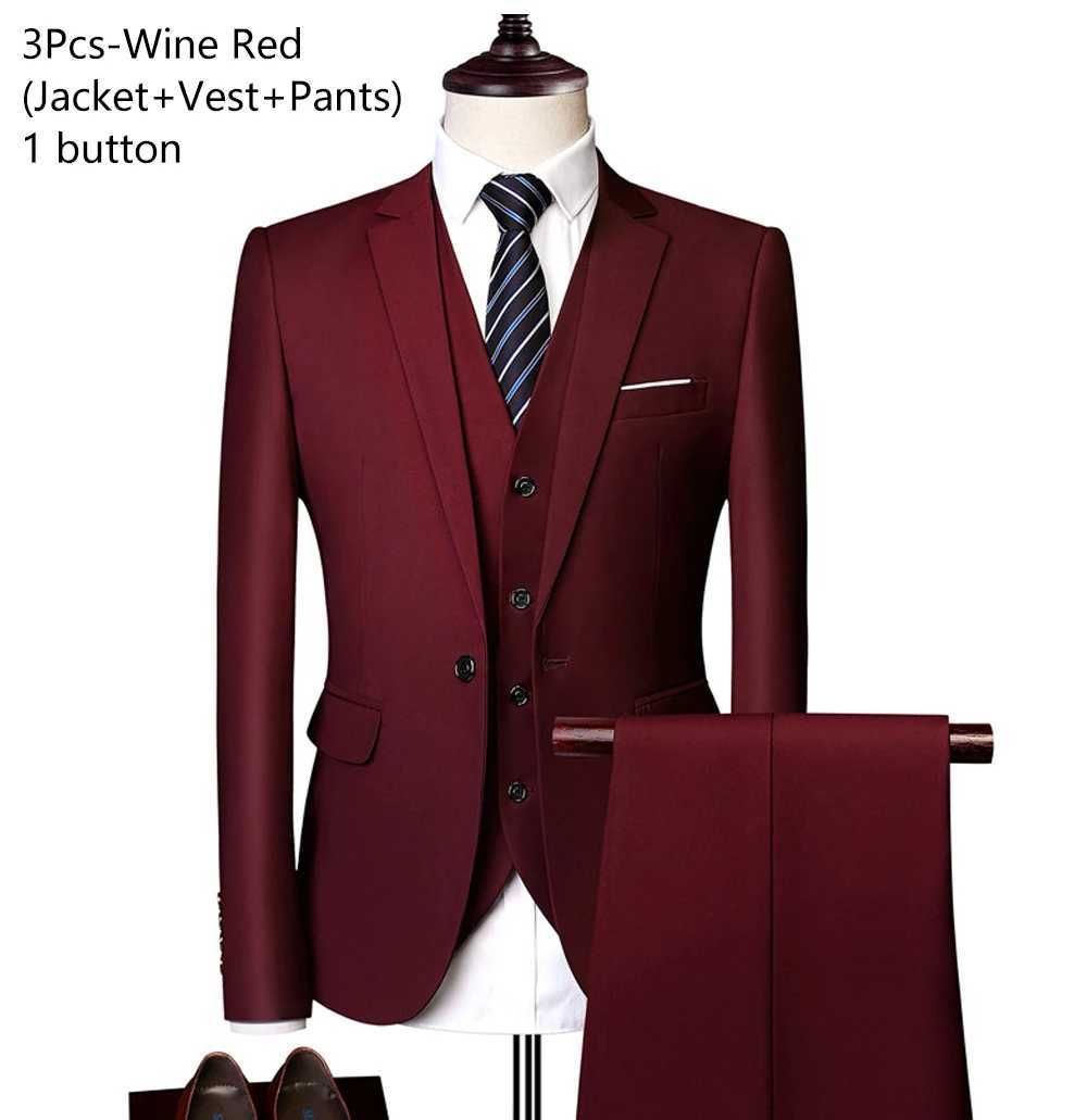 1 Button Wine Red
