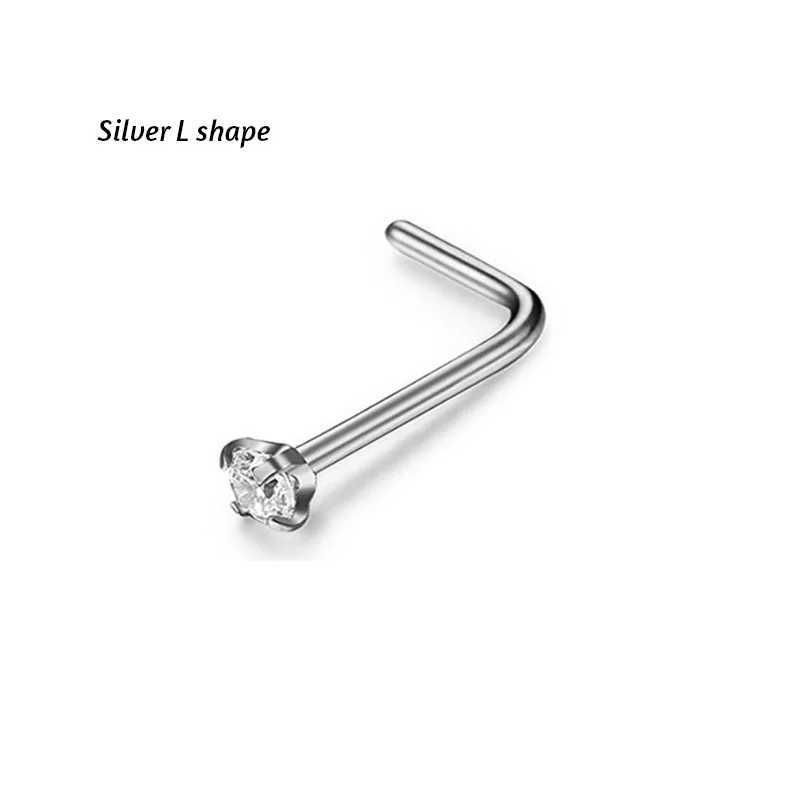Silver L Shape-2,5 mm pierre de gemme