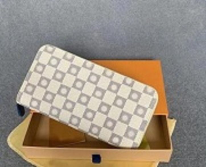 White grid wallet