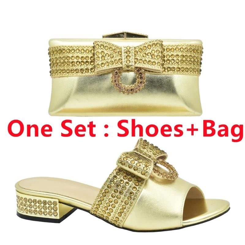 Gold  Shoes and Bag