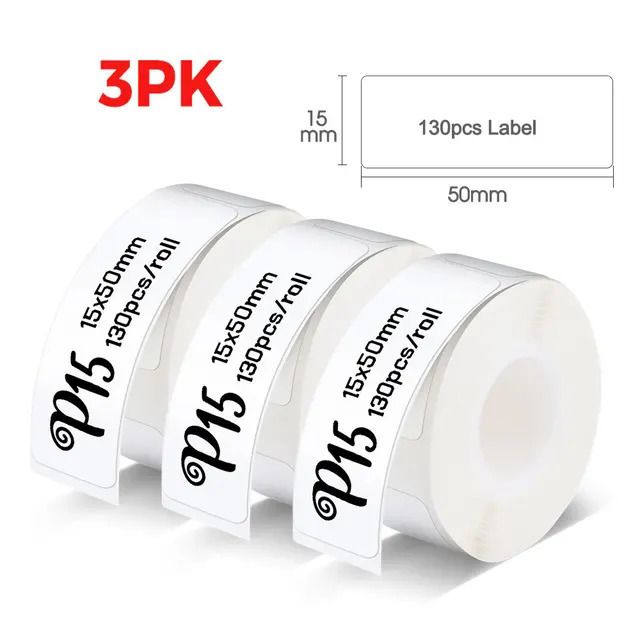 3pk 15x50mm wit