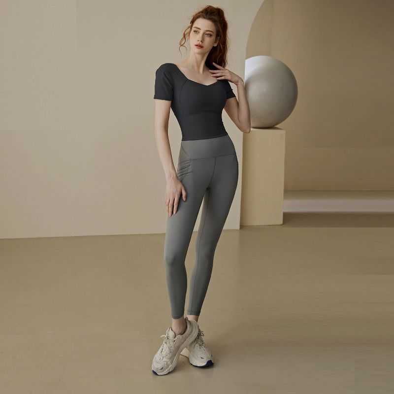 Black Suit Short Sleeves + Grey Tights