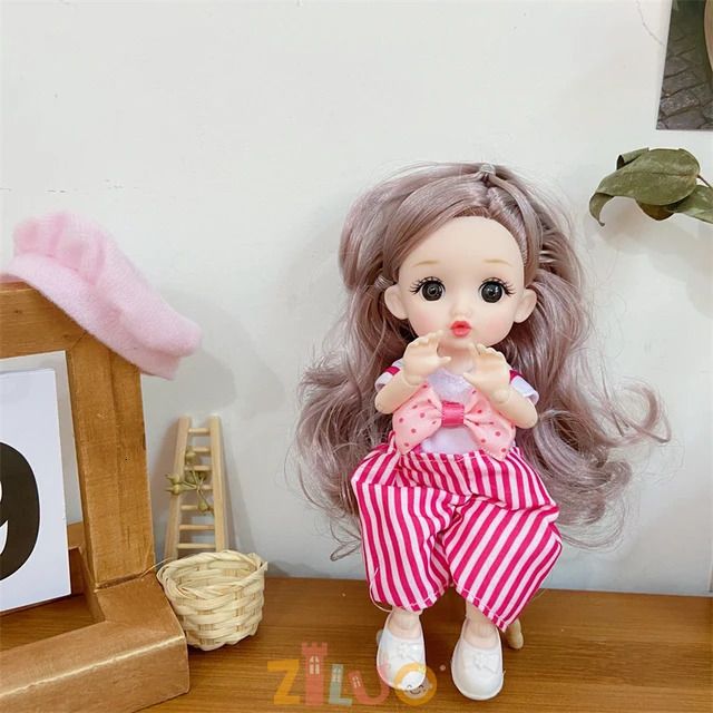Bambola Bjd da 16 cm con vestiti16