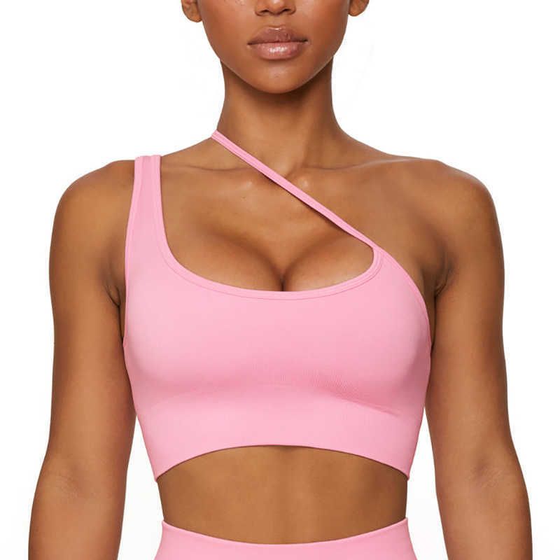 Pink Diagonal Shoulder Bra