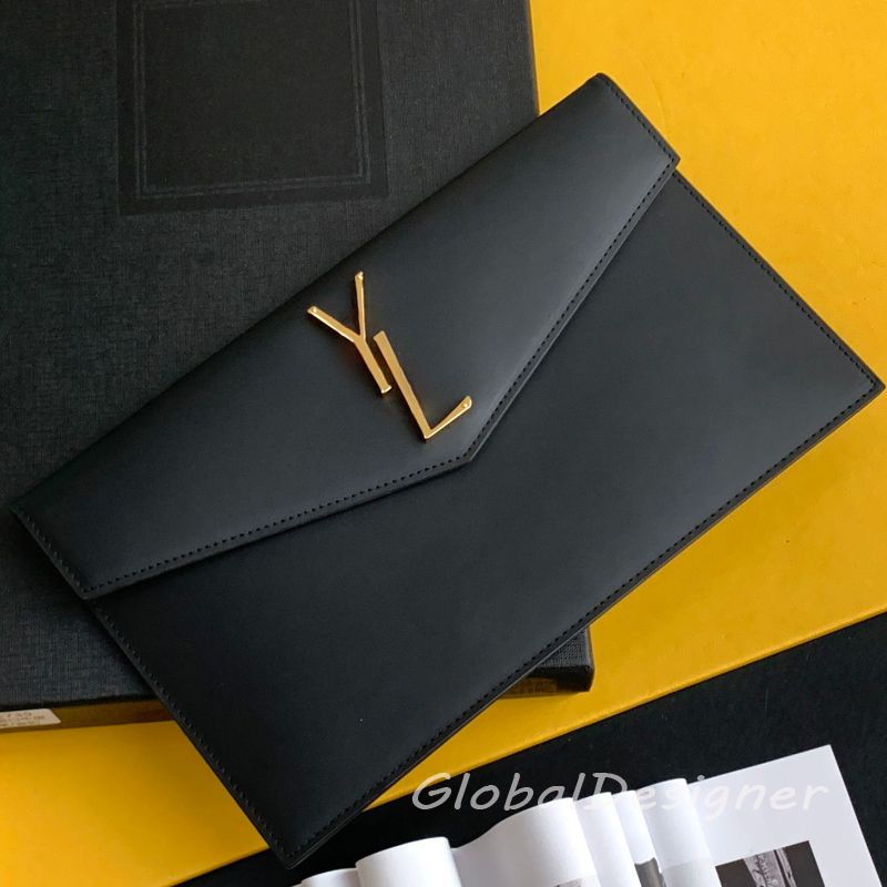 Black with gold smooth leather