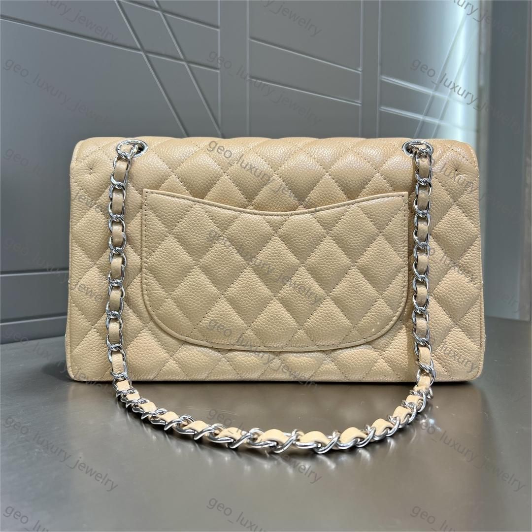 Beige Caviar Calfskin -Silver hardware