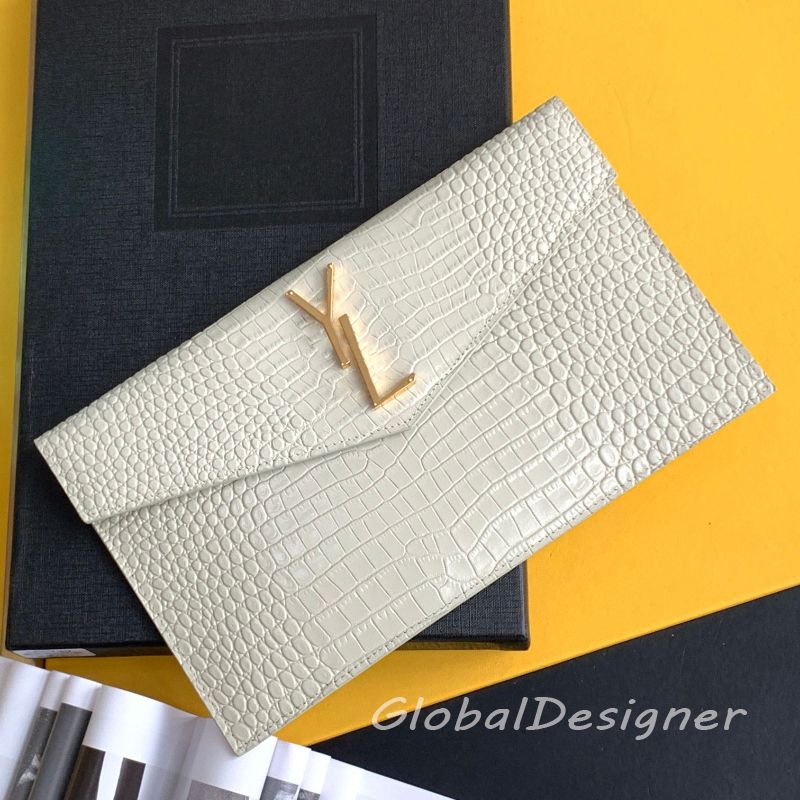 White with gold crocodile leather