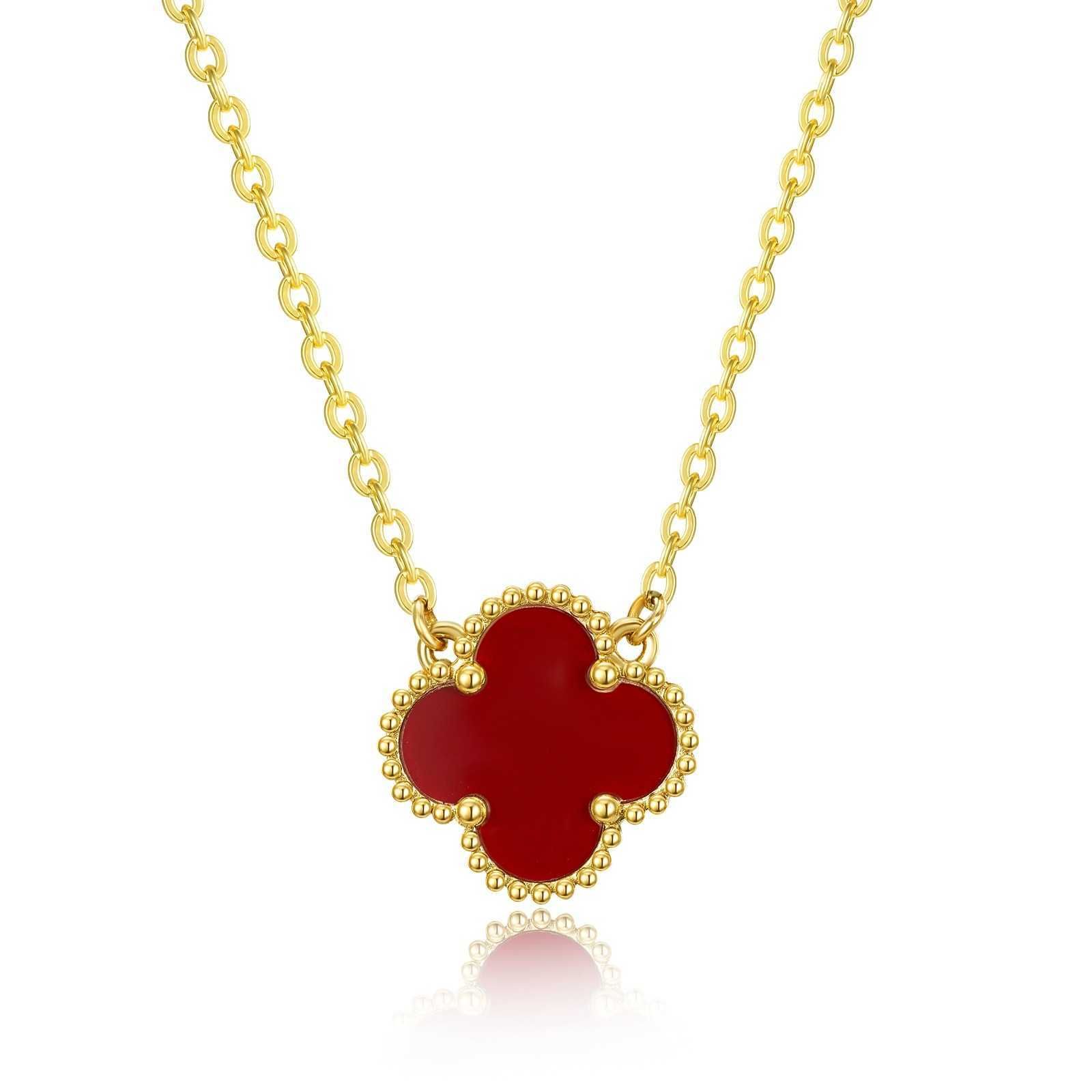 Clover Necklace Red